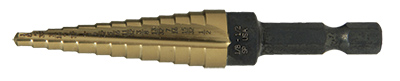 HSS Type 78-QRN Titanium Nitride Quick Release Hex Shank Step Drill